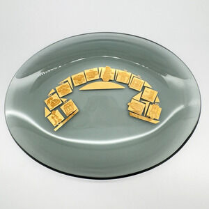 Vintage Telephone Glass Trinket Dish Tray Catchall Phone History 8.25" x 6.25"